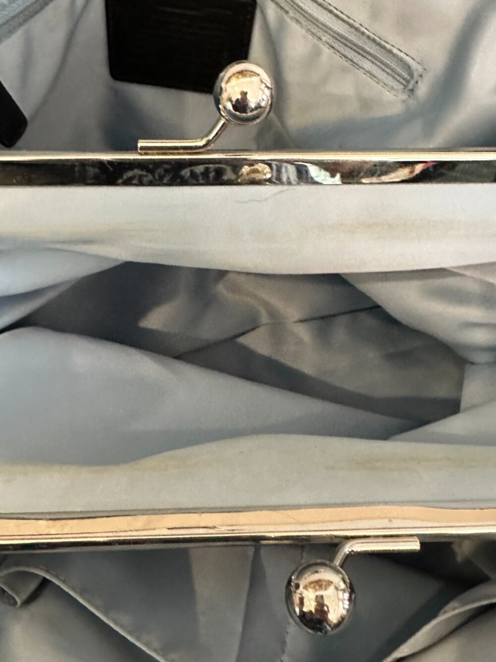 COACH Black Signature Patent Leather F15658 Stitch Carryall Handbag W/Kisslock - Picture 14 of 16